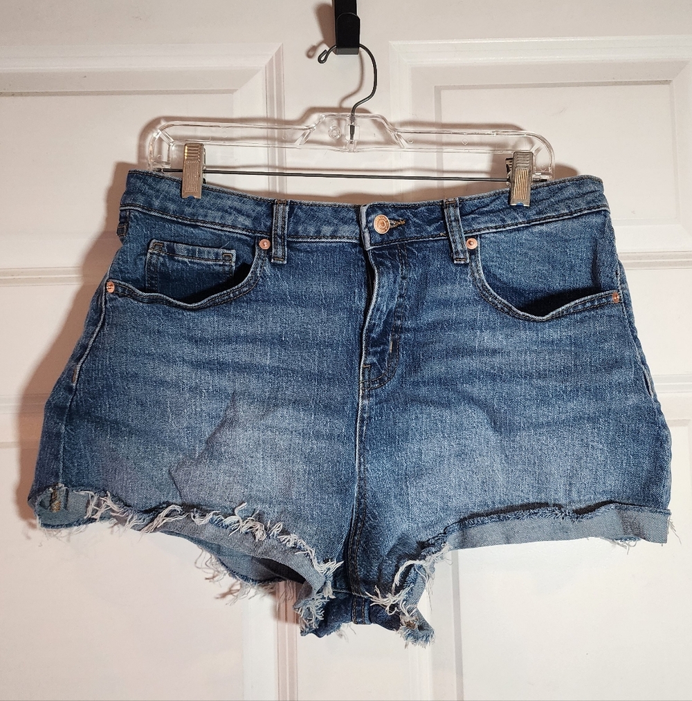 Wild Fable High Rise Rolled Cuff Denim Blue Women's Shorts Size 12 R